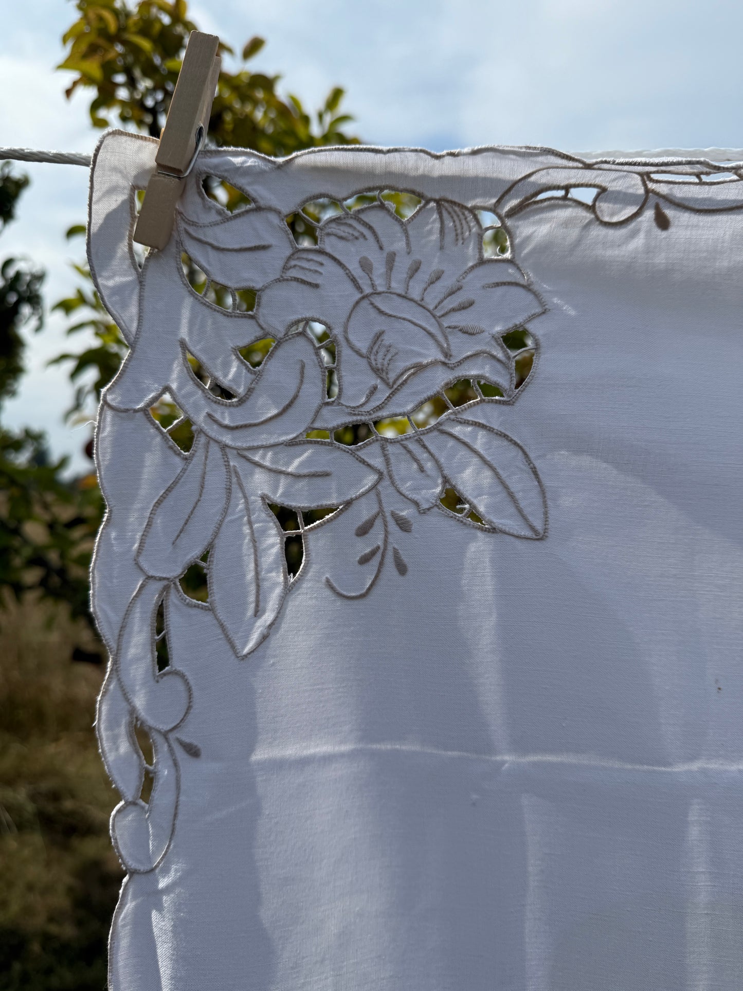 AA.white with grey embroidery 31" x 33"