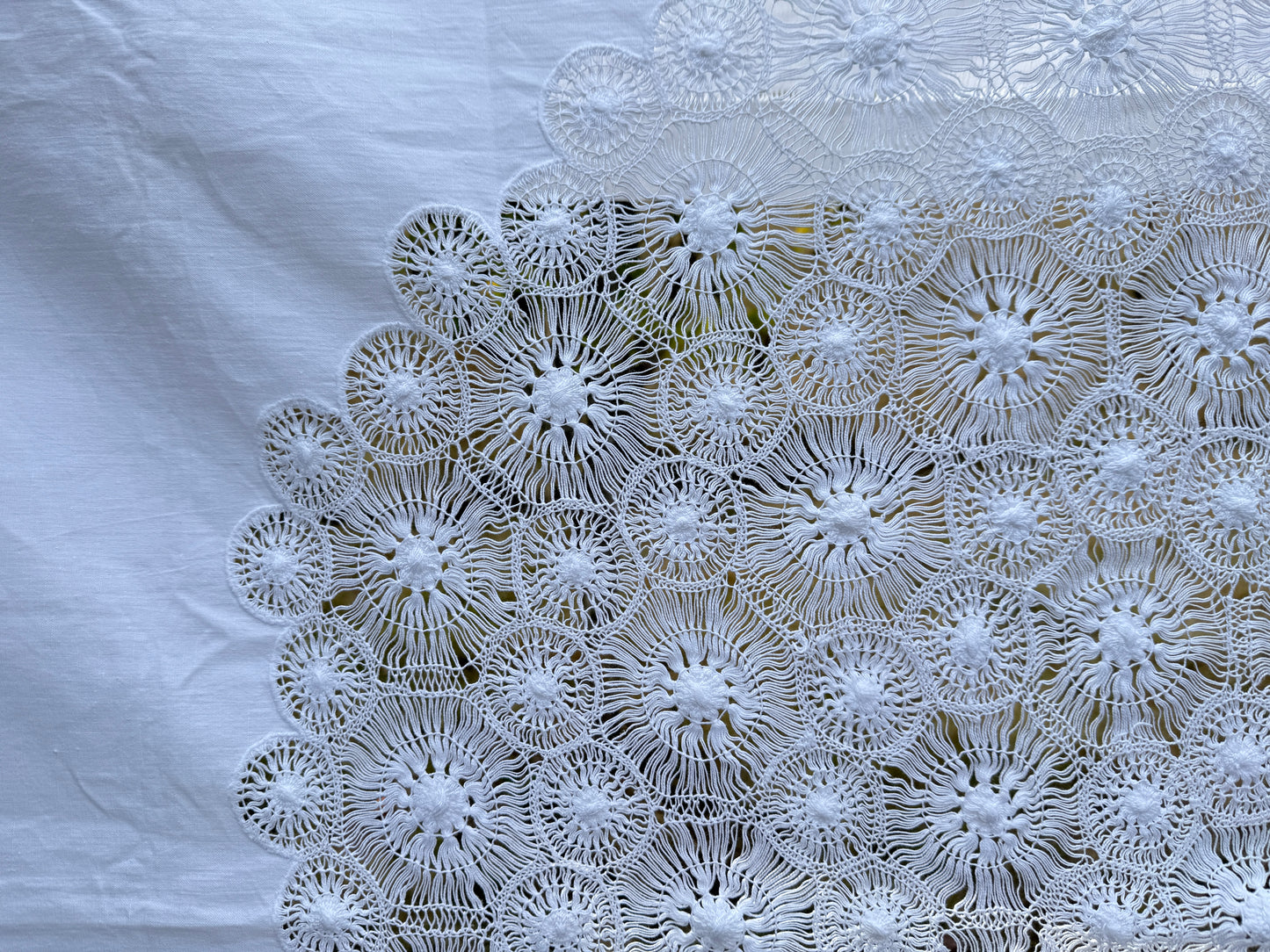 AA. unique white on white 60" x 63"