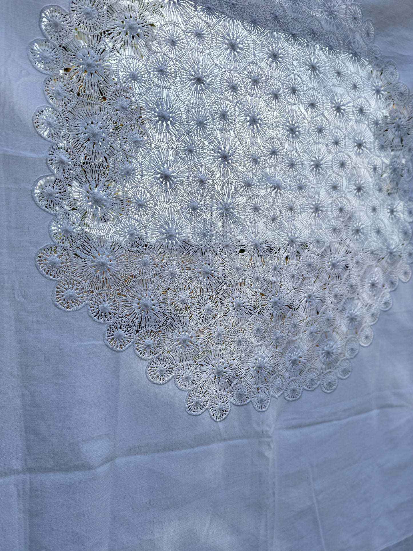 AA. unique white on white 60" x 63"