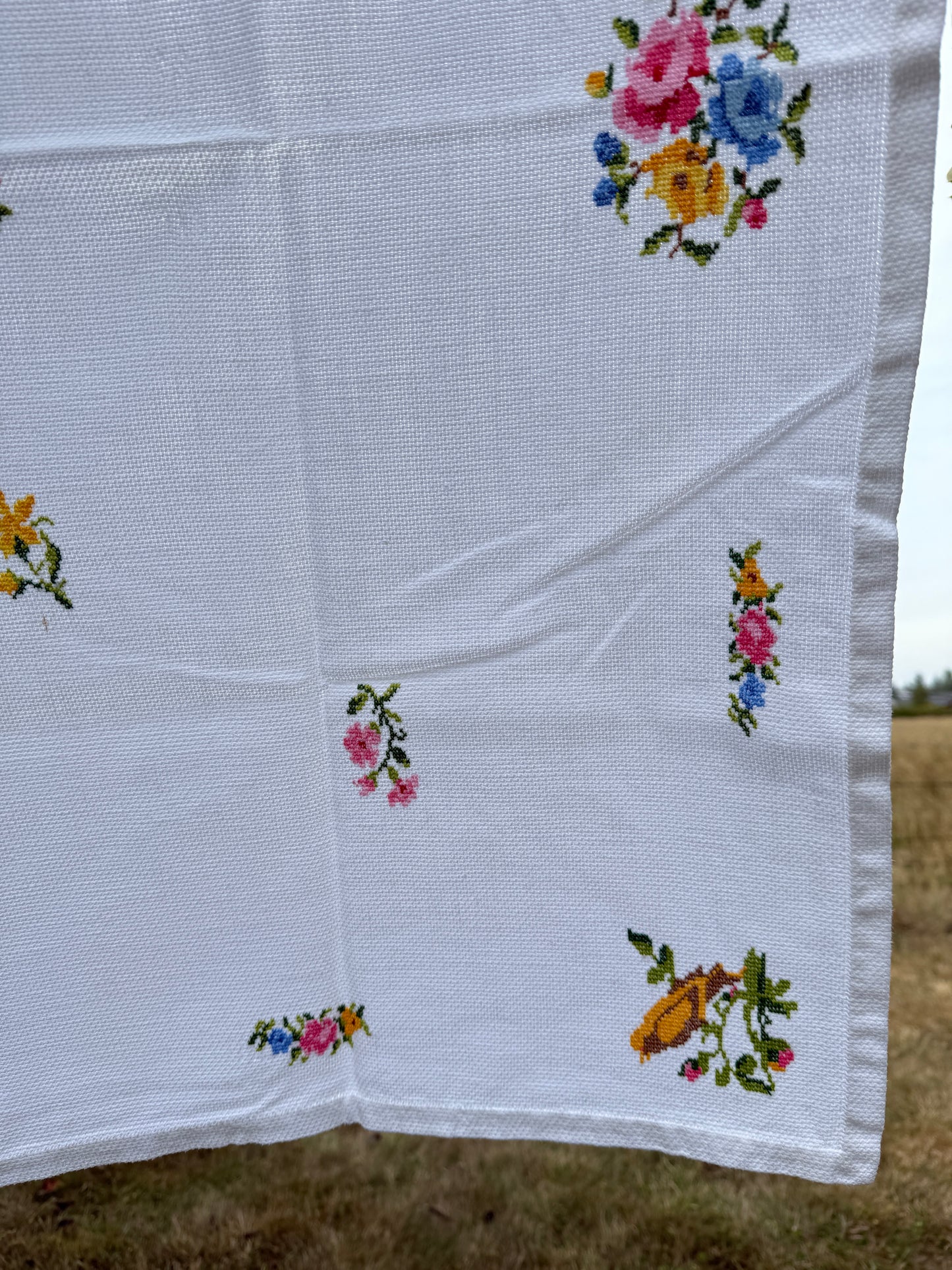 AA. colorful cross stitch with birds 36" x 38"