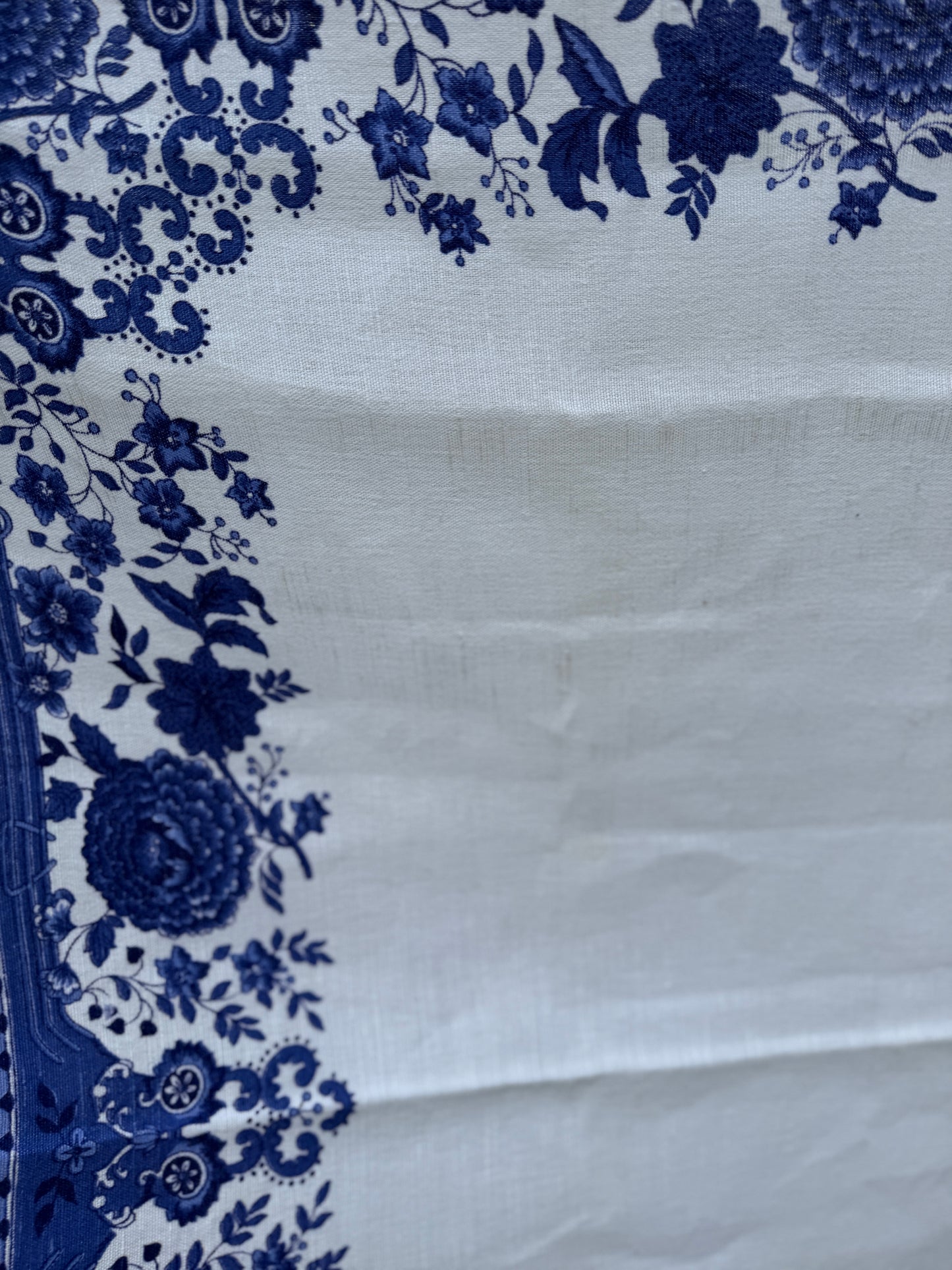 AA. Blue and white printed 51" x 62"