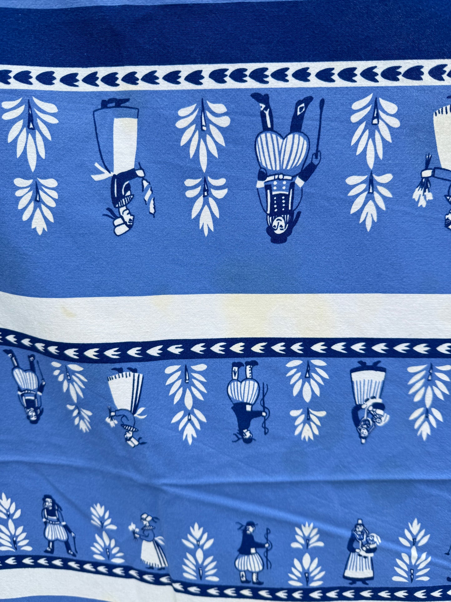 AA. Francois Le Villec French blue people textile 58" x 64"