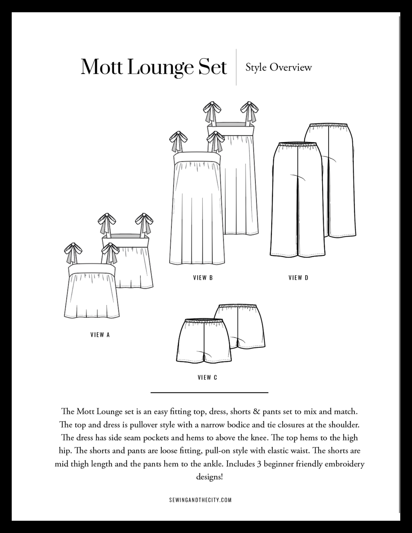 The Mott Lounge Set PDF Pattern