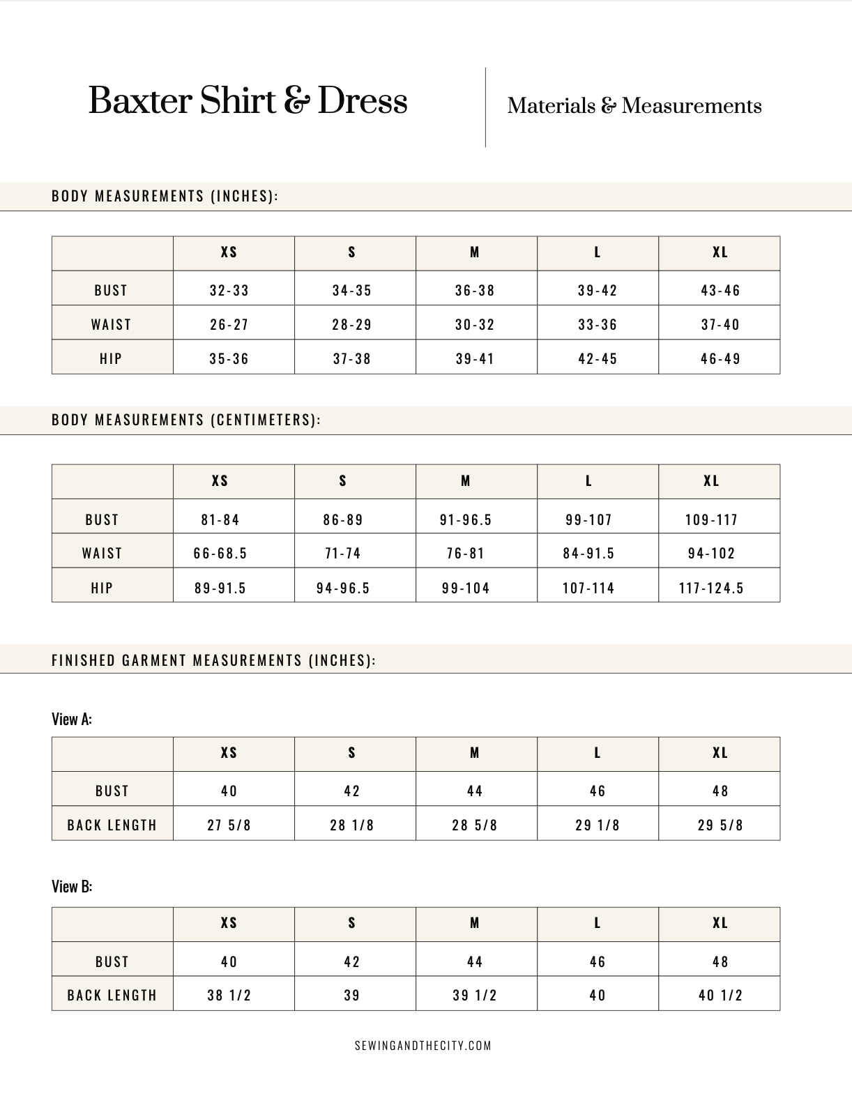 The Baxter Top & Dress PDF Pattern