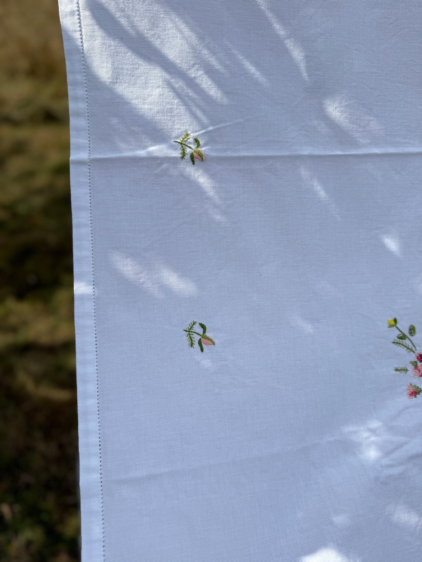 AA.pink cross stitch roses and rose buds 46" x 66"