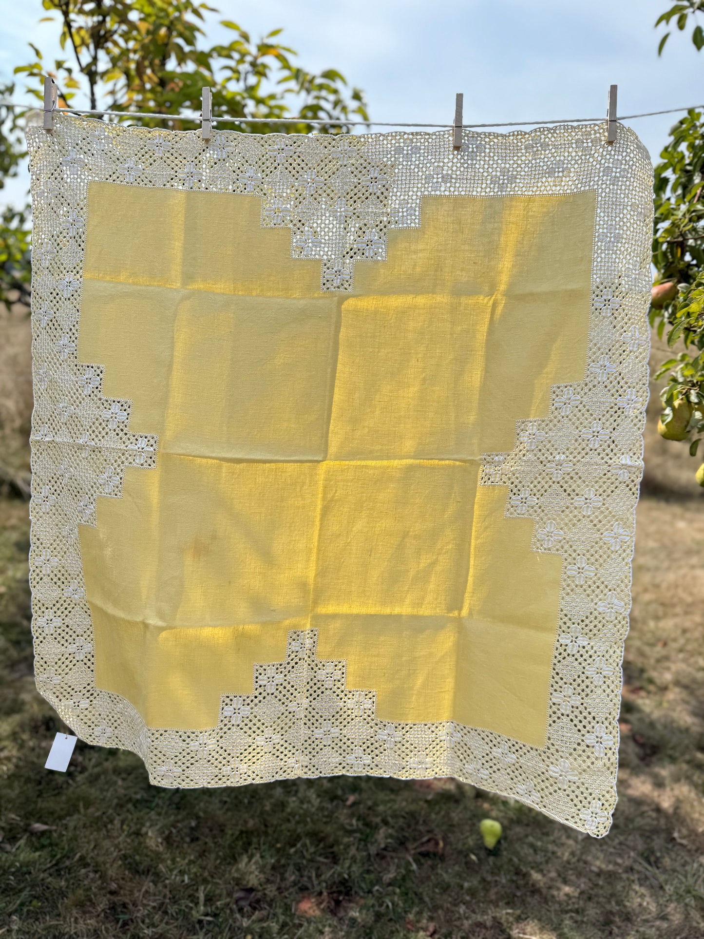AA. yellow linen 34" x 35"