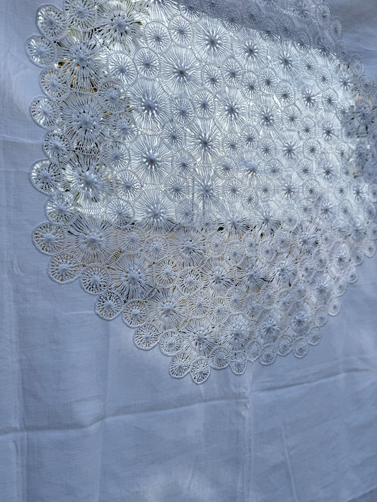 AA. unique white on white 60" x 63"