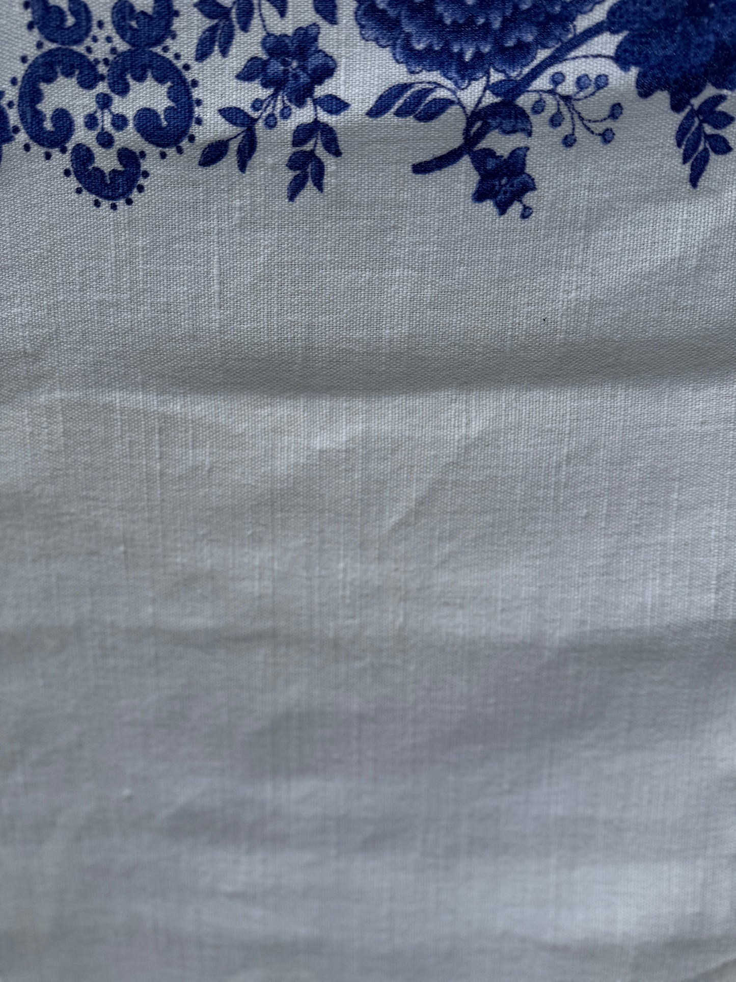 AA. Blue and white printed 51" x 62"