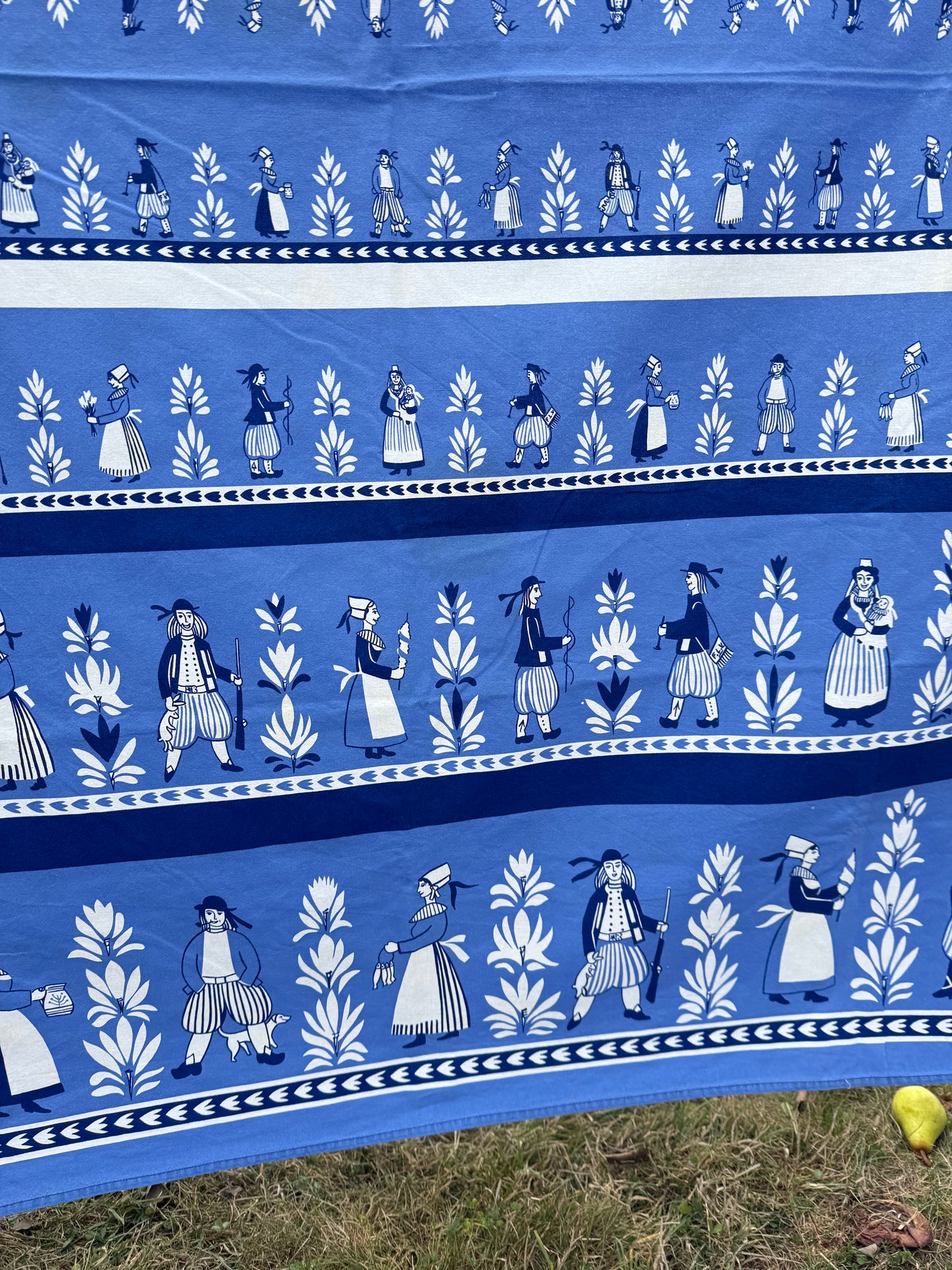 AA. Francois Le Villec French blue people textile 58" x 64"