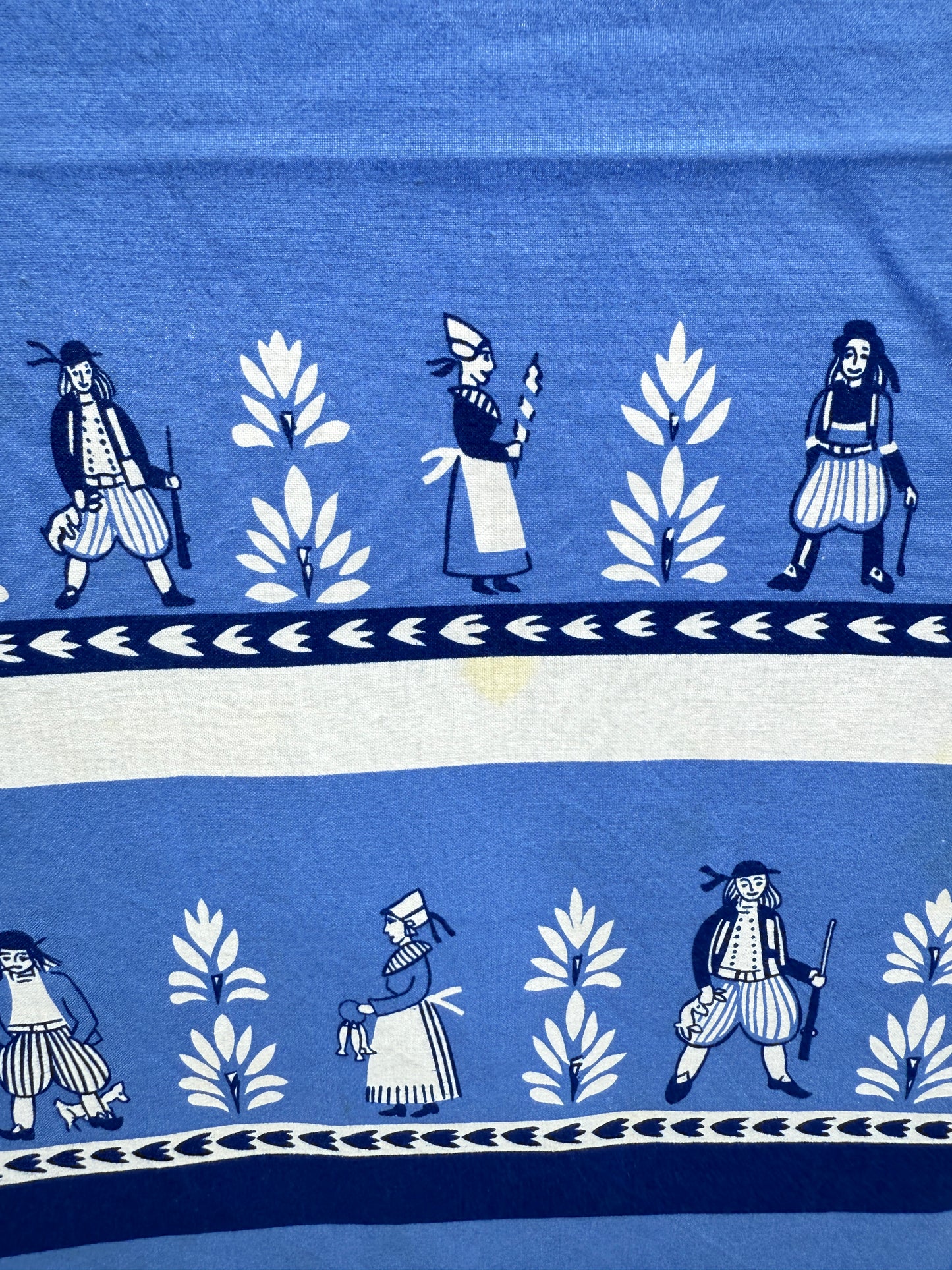 AA. Francois Le Villec French blue people textile 58" x 64"