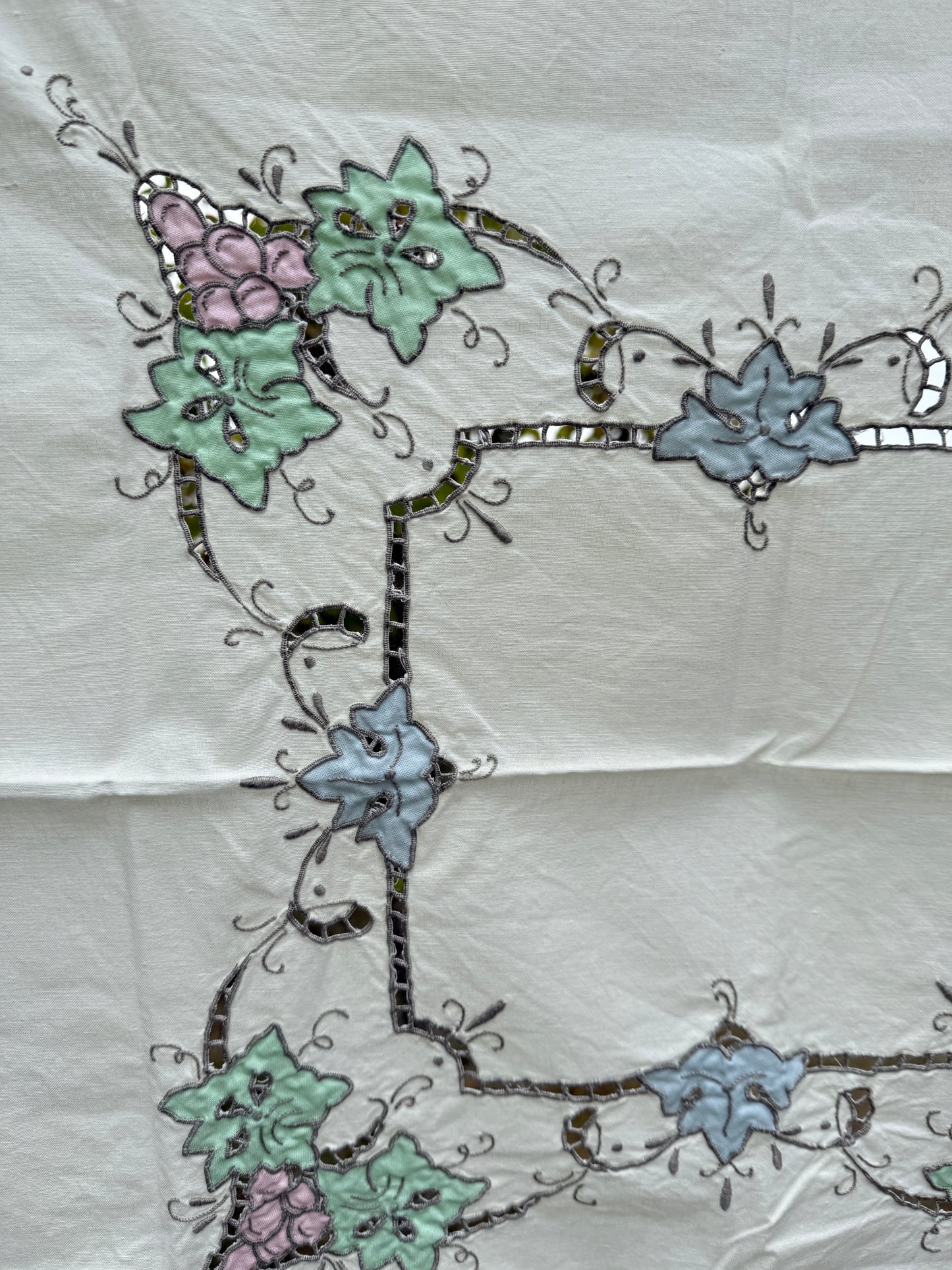 AA. off white with pastel applique 31" x 31"