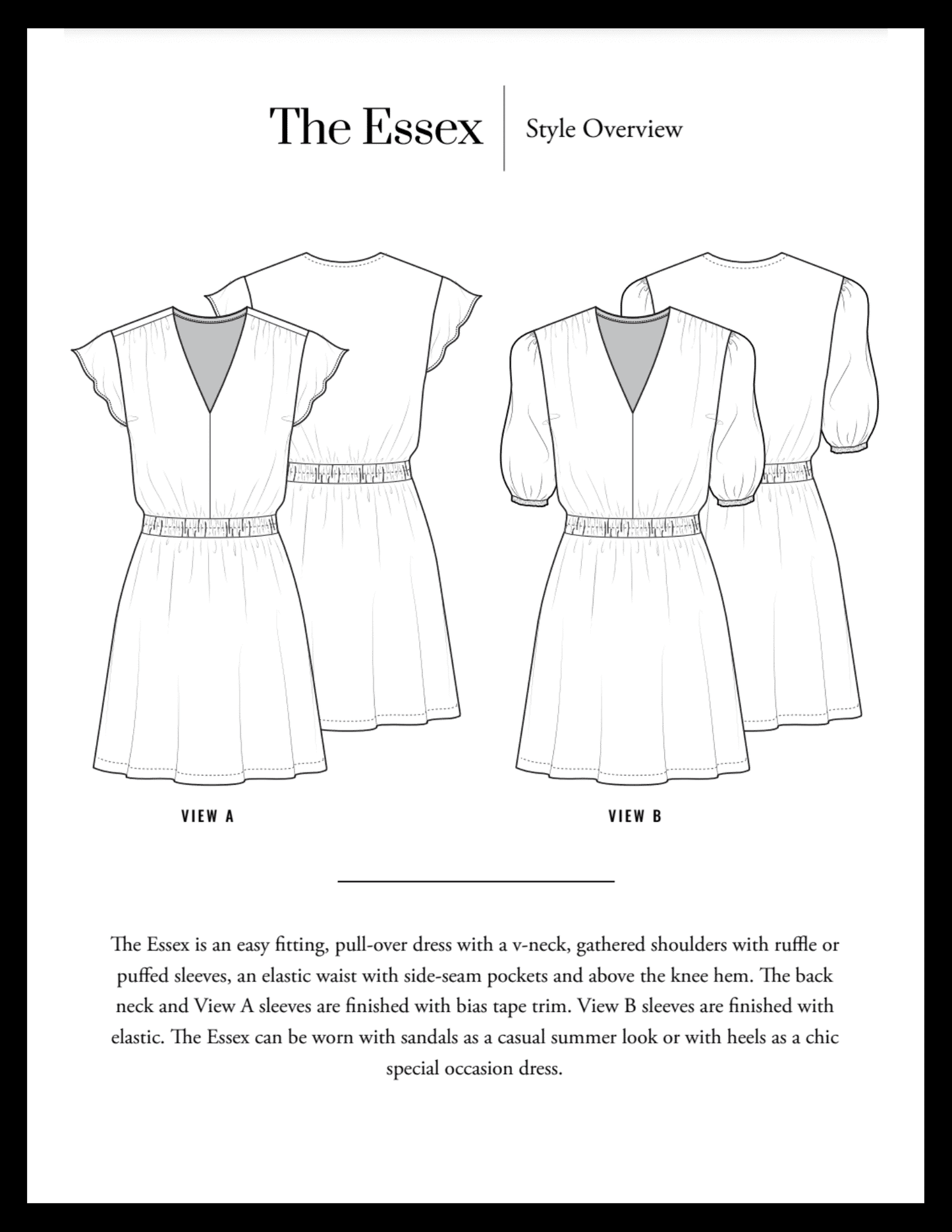 Essex Dress PDF pattern